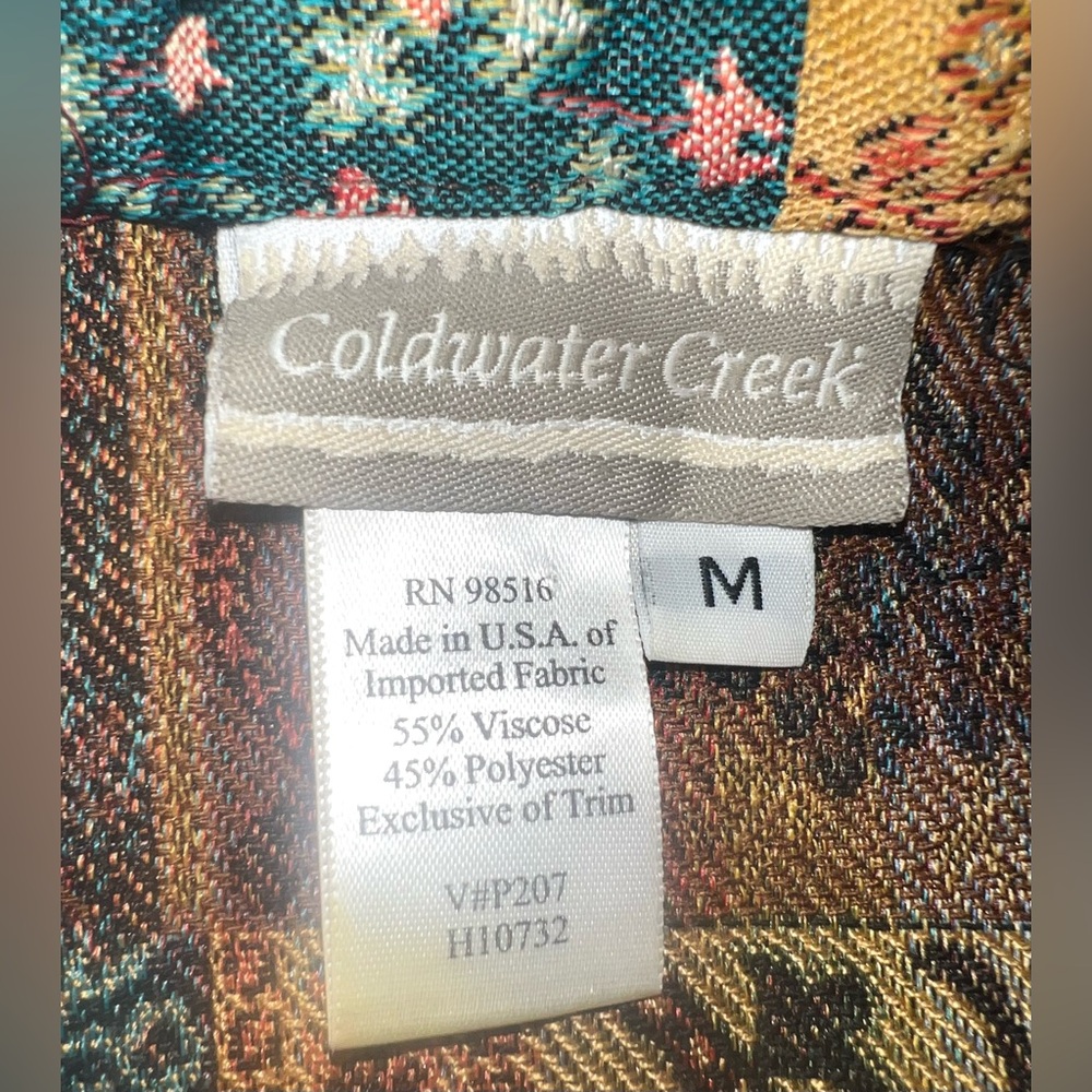Coldwater Creek Boho Patchwork Tapestry Jacket Dr… - image 2